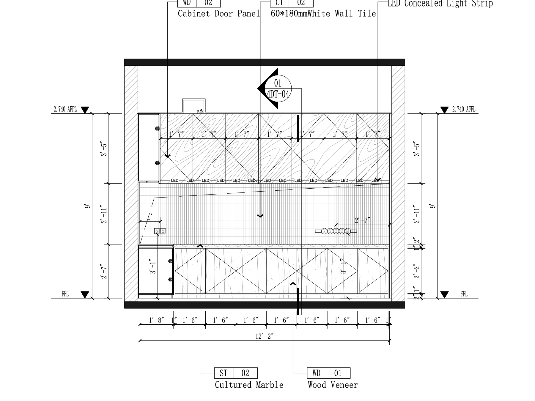 Construction drawing elevation sample