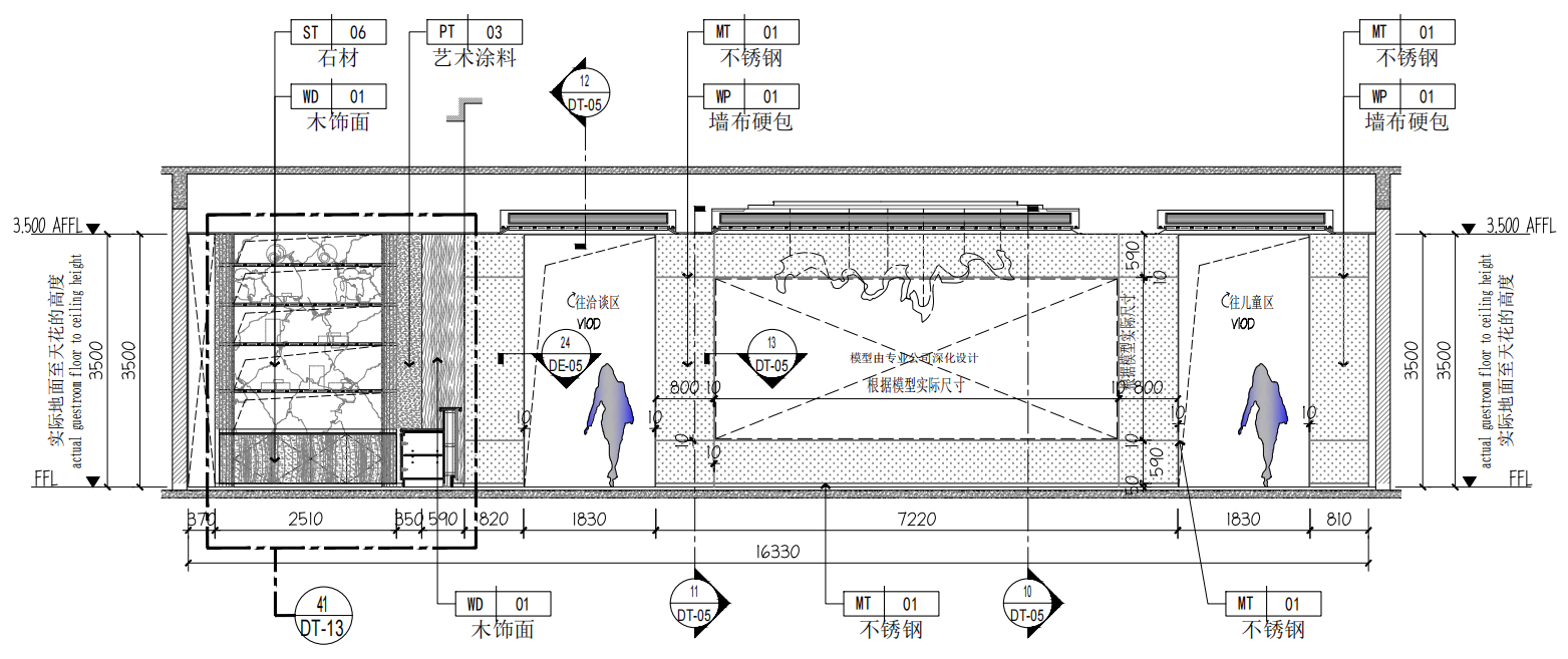 Sales center interior elevation sample